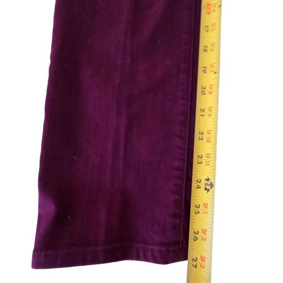 Talbots Womens Zip Fly Stretch Curvy Slim Ankle Denim Jeans Burgundy Size 12 - Picture 10 of 12